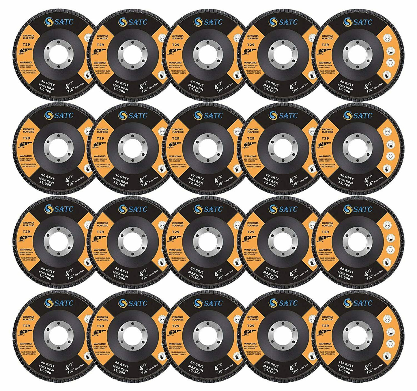 20 x 4.5" FLAP DISCS 115MM SANDING 40 60 80 120 MIX GRIT GRINDING WHEELS DISCS