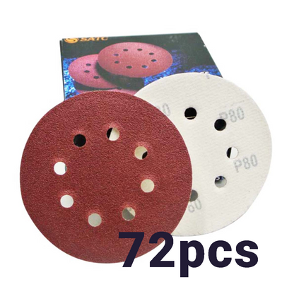 72X125MM SANDING DISC ORBITAL 5" SANDER PADS 40 -60-80-120-180-240-320 MIX GRIT