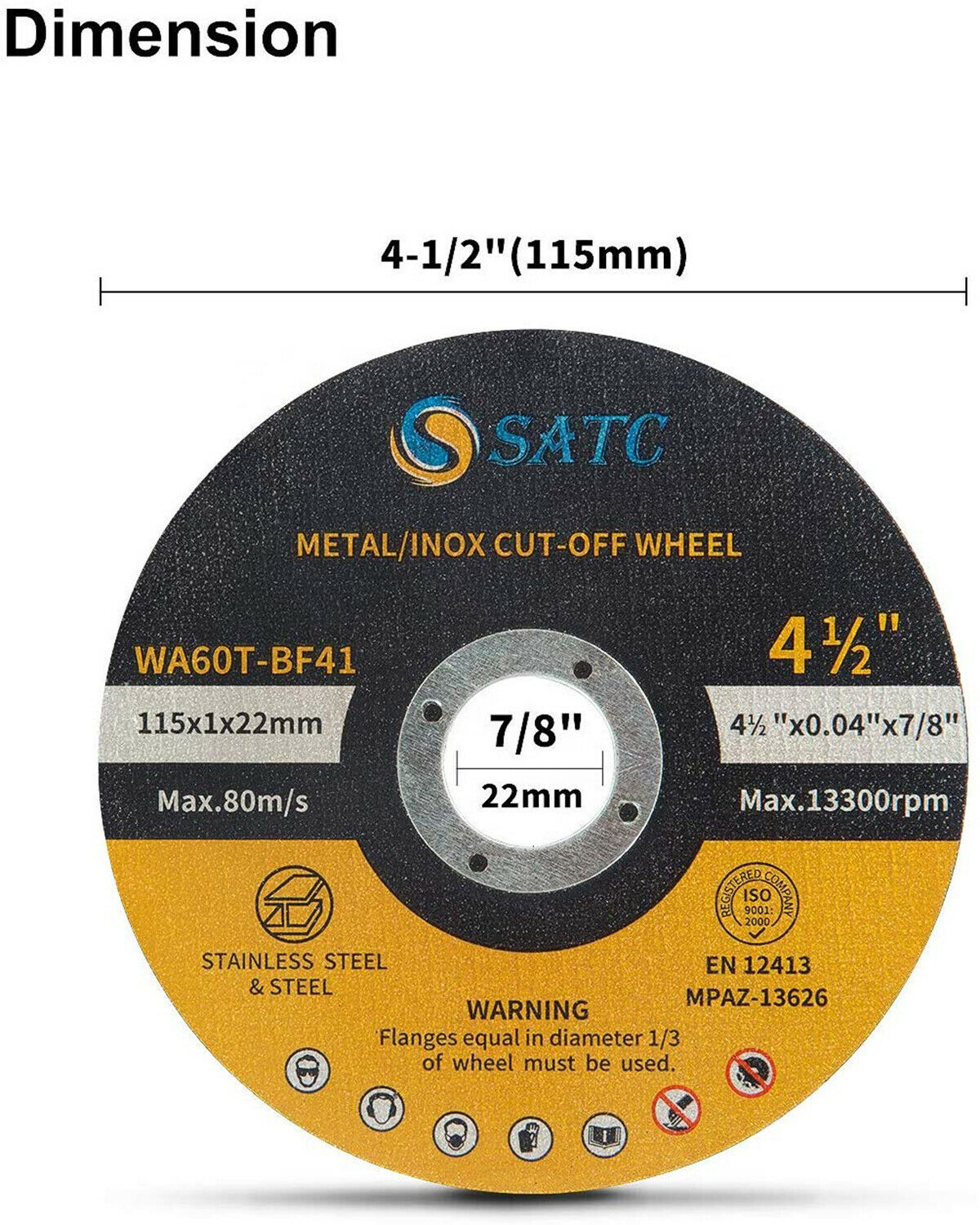 50X115MM METAL CUTTING BLADE DISC 4.5" STAINLESS STEEL ANGLE GRINDER THIN 1.2MM