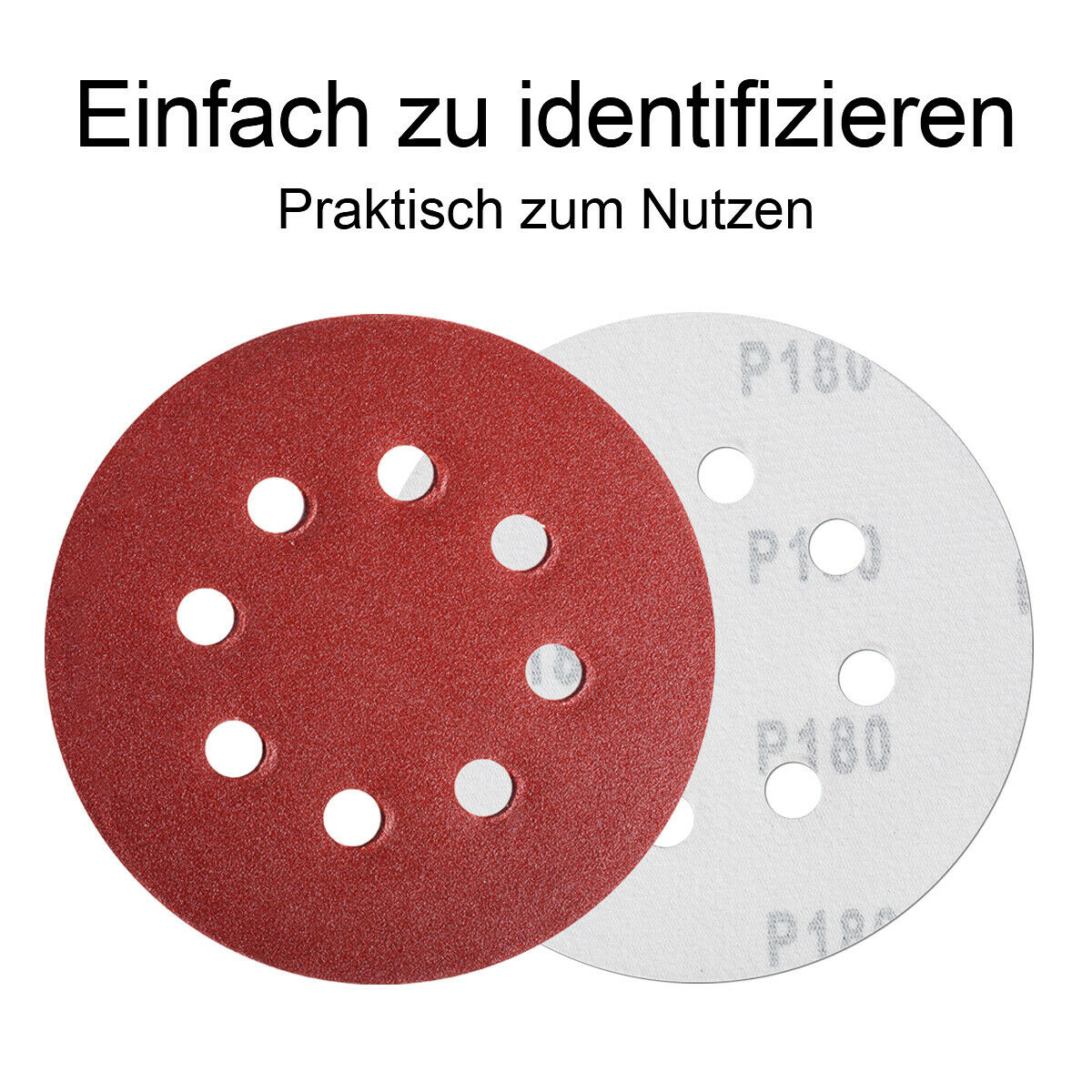 72x125mm 8 Loch Schleifscheiben Klett Schleifblätter Schleifpapier Rot Exzenter