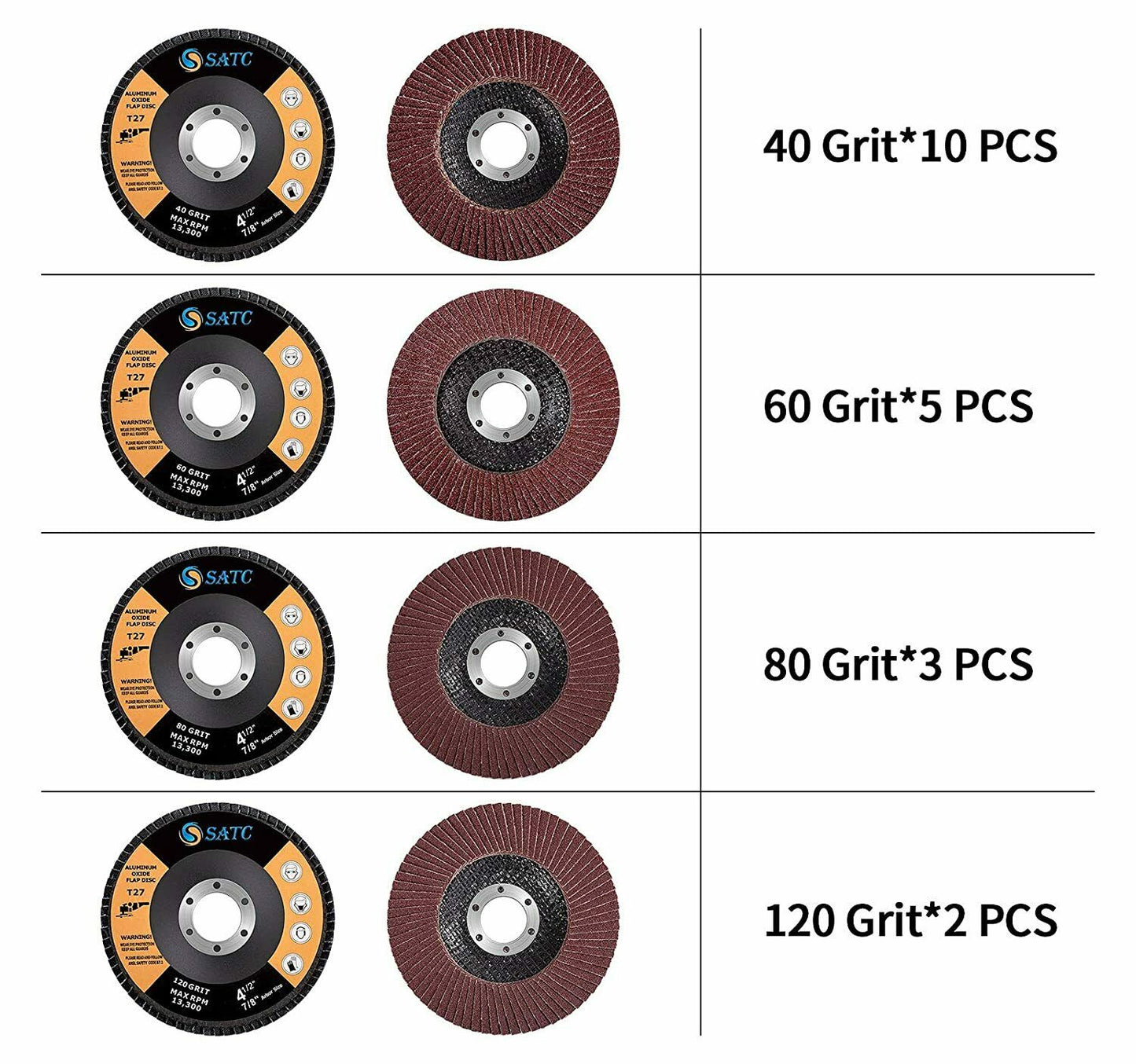 20x FLAP GRINDING SANDING DISCS 115mm 4.5" 40 60 80 120 GRIT ANGLE WHEEL