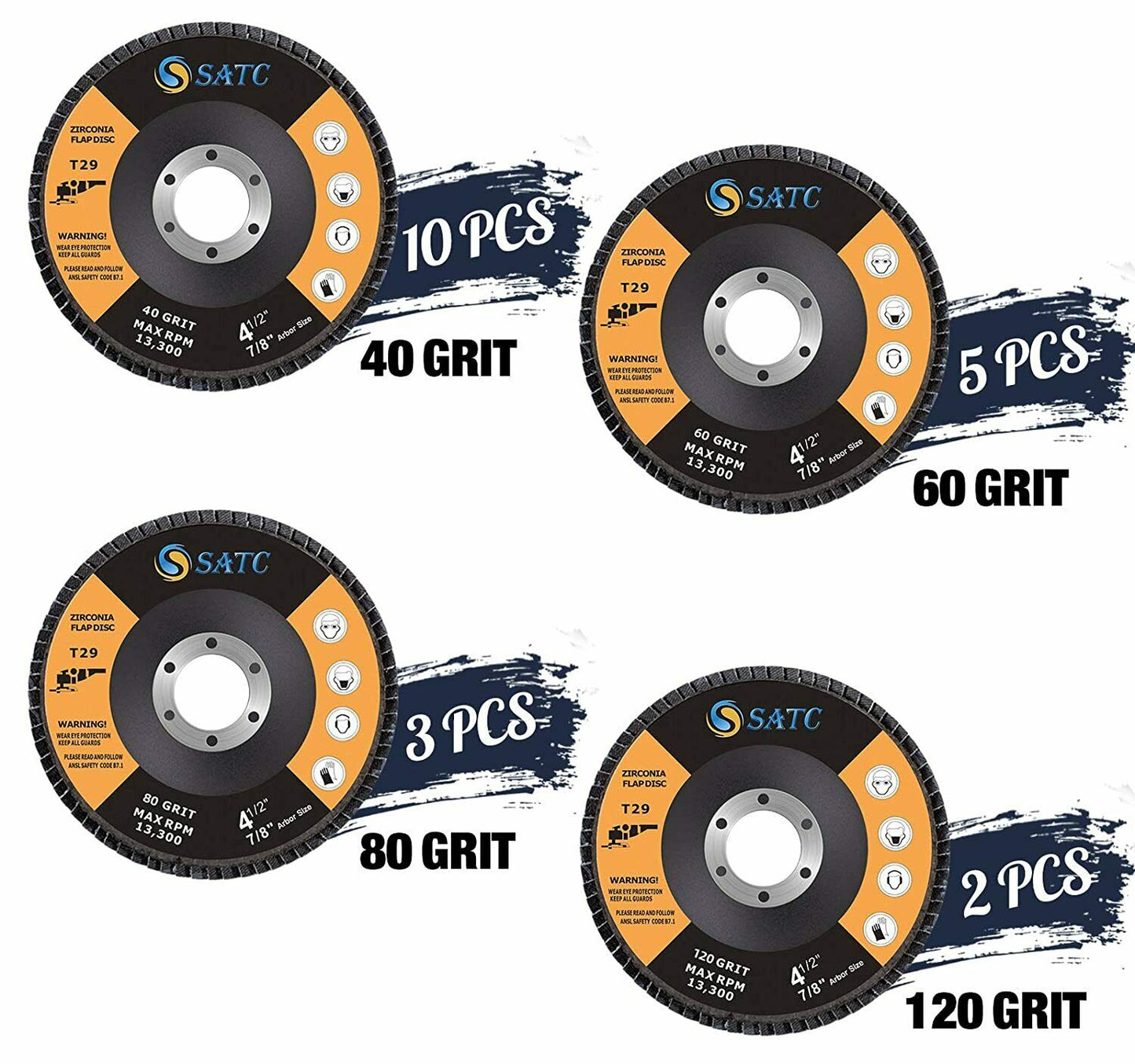 20x FLAP GRINDING SANDING DISCS 115mm 4.5" 40 60 80 120 GRIT ANGLE WHEEL