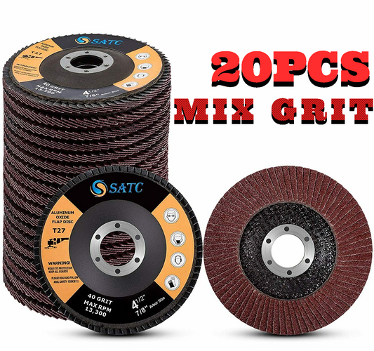 20x FLAP GRINDING SANDING DISCS 115mm 4.5" 40 60 80 120 GRIT ANGLE WHEEL