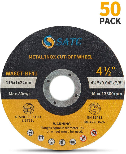 50Pack Cut Off Wheels 4-1/2 Metal Stainless Steel Cutting Disc for Angle Grinder