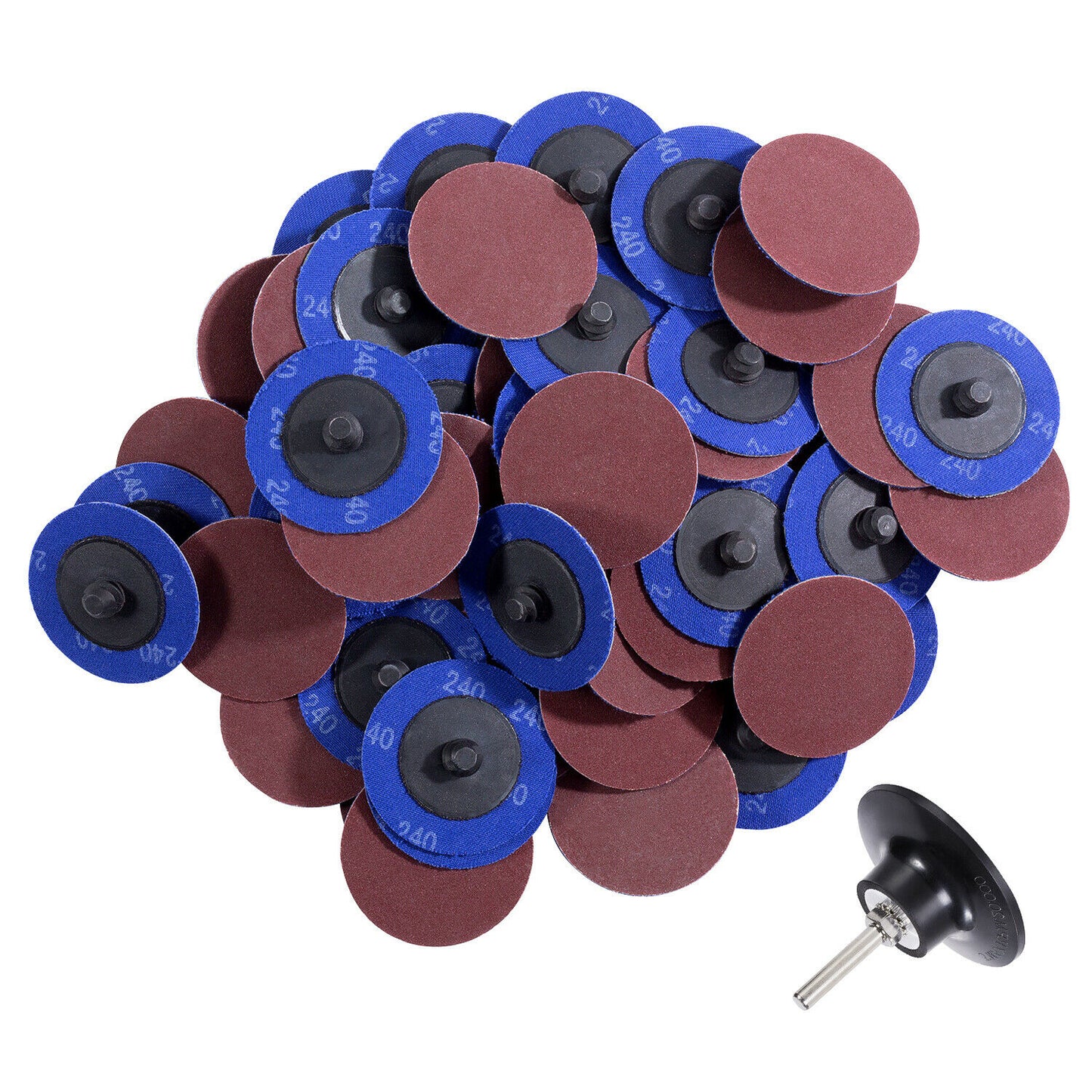 51PCS 2" Roloc Sanding Discs 36 60 80 120 240 Grit A/O for Die Grinder W/ Holder