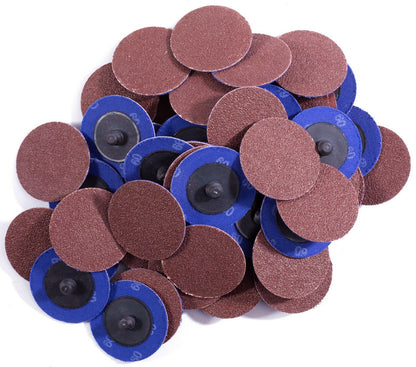 51PCS 2" Roloc Sanding Discs 36 60 80 120 240 Grit A/O for Die Grinder W/ Holder