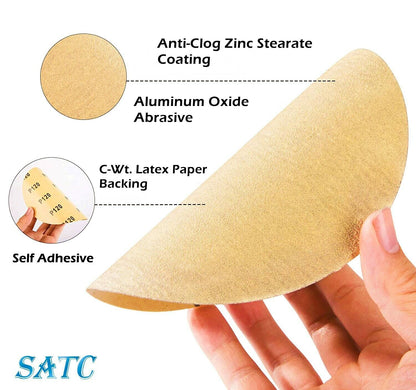 6" Sticky Back Sandpaper PSA 100 Roll 80 120 180 220 Grit Adhesive Sanding Disc