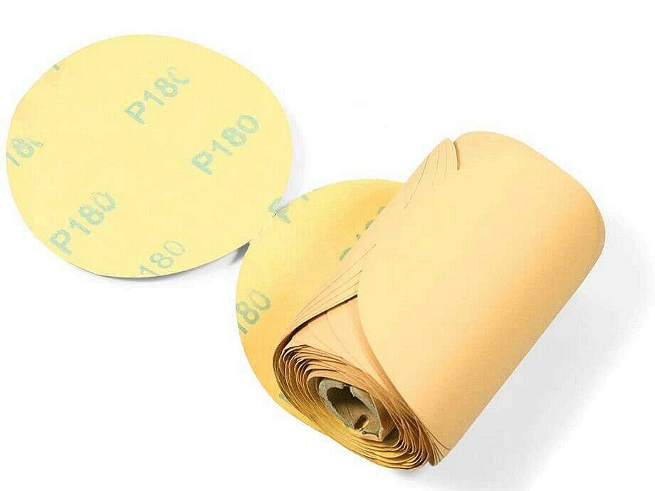 6" Sticky Back Sandpaper PSA 100 Roll 80 120 180 220 Grit Adhesive Sanding Disc