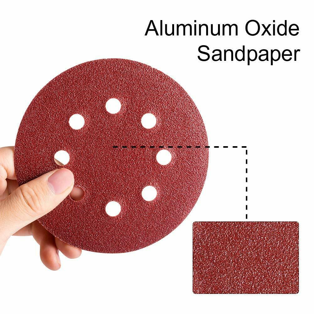 72X125MM SANDING DISC ORBITAL 5" SANDER PADS 40 -60-80-120-180-240-320 MIX GRIT