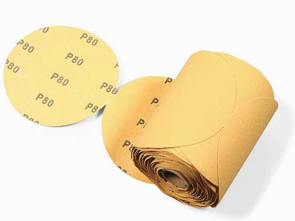 6" Sticky Back Sandpaper PSA 100 Roll 80 120 180 220 Grit Adhesive Sanding Disc