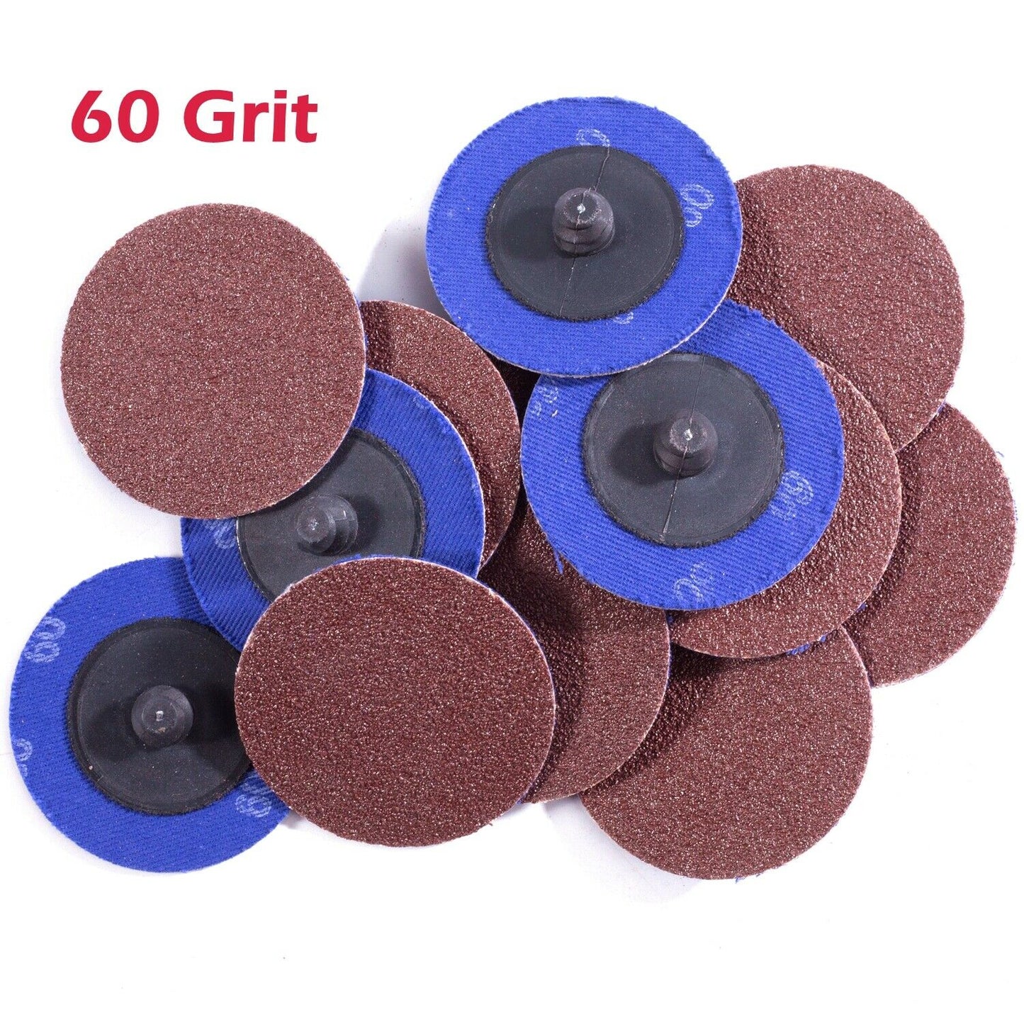 46PCS 2" Roloc Sanding Discs 36 60 120 Grit A/O for Die Grinder W/ 1/4" Holder