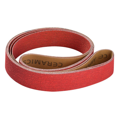 2x72in 60 Grit Metal Grinding Ceramic Sanding Belts Long Life High Performance