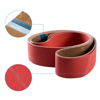 2x72in 120 Grit Metal Grinding Ceramic Sanding Belts Long Life High Performance