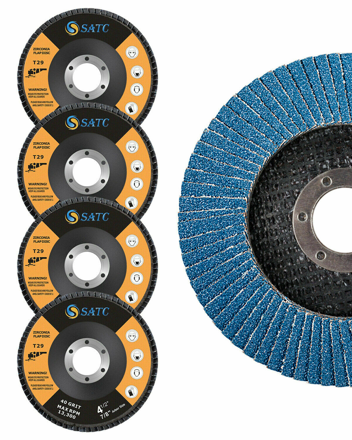 10PCS Flap Disc 4-1/2" 40 60 80 120 Grit Angle Grinder Sanding Grinding Wheels