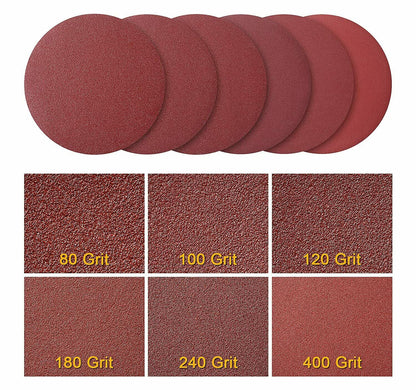 60PCS 8 in PSA Sticky Back Sanding Discs 80-400 Grit A/O Self Adhesive Sandpaper