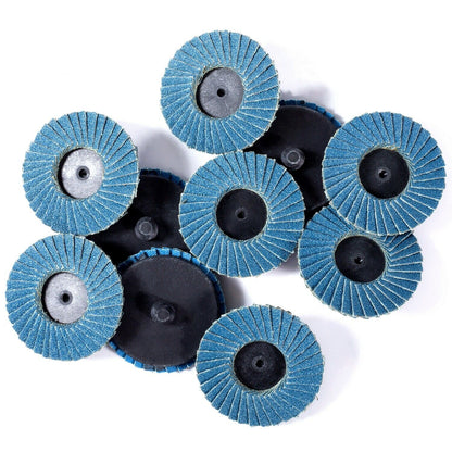 10PCS 2in Zirconia Flap Sanding Discs 120 Grit Type R Die Grinder Roll Lock Disc