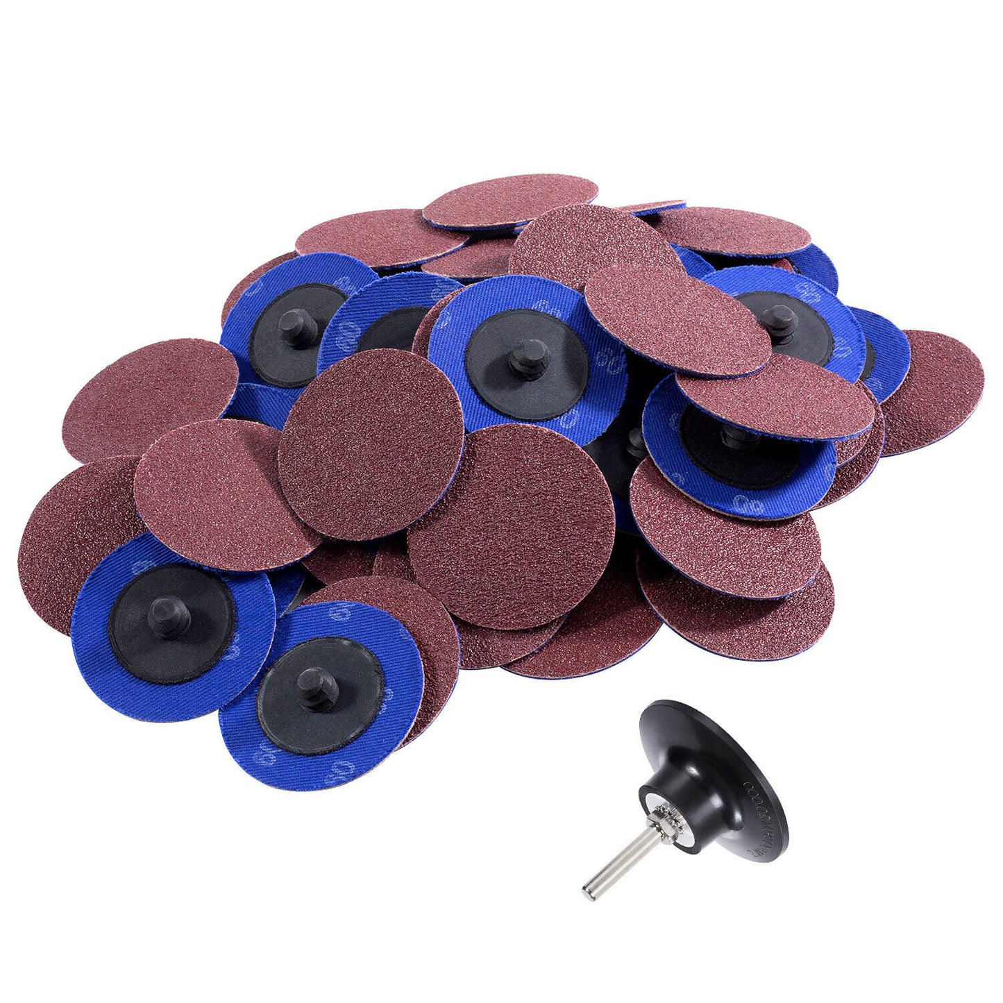 46PCS 2" Roloc Sanding Discs 36 60 120 Grit A/O for Die Grinder W/ 1/4" Holder