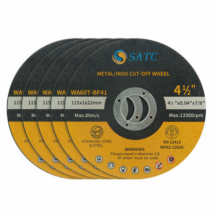 100 Pack Cut Off Wheels 4-1/2" Metal Stainless Steel Angle Grinder Cutting Disc