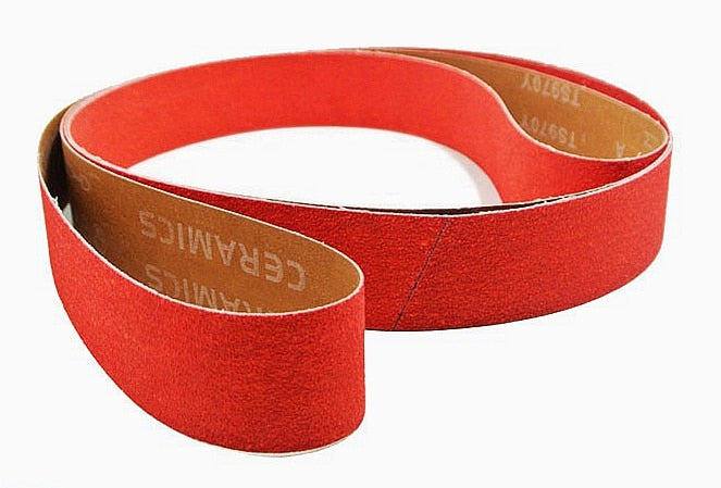 Ceramic Sanding Belts 2x72in 36 Grit Y-Weight Metal High Stock Removal 3 Pack