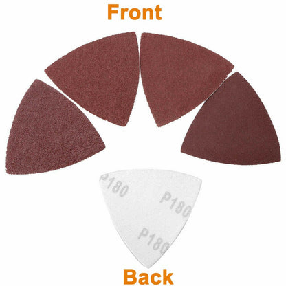 55 PCS Triangle Sanding Pads 3-1/8" Hook and Loop Sandpaper Assorted Grits