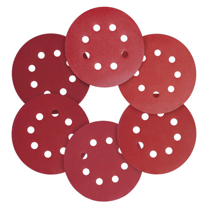 60PCS 5 Inch Sanding Discs Hook and Loop 8 Holes Random Orbital Sander Sandpaper