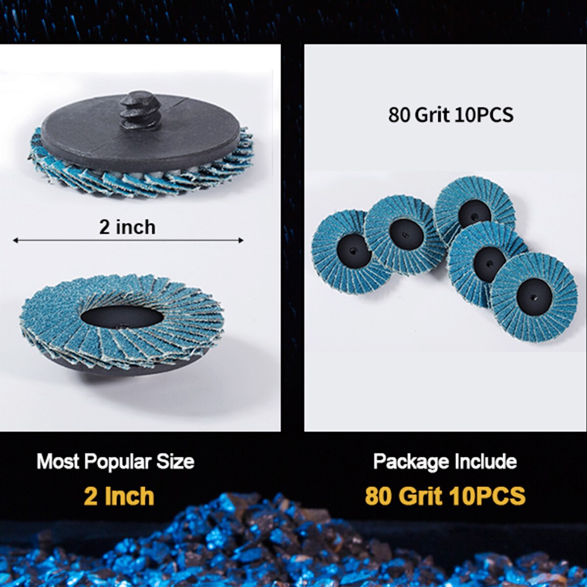 10PCS 2 Inch 80 Grit Roloc Flap Discs Zirconia Alumina Roll Lock Sanding Discs