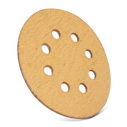 100PCS 5inch Gold Sanding Discs Hook and Loop 8 Holes 60 Grit Sander Sandpaper