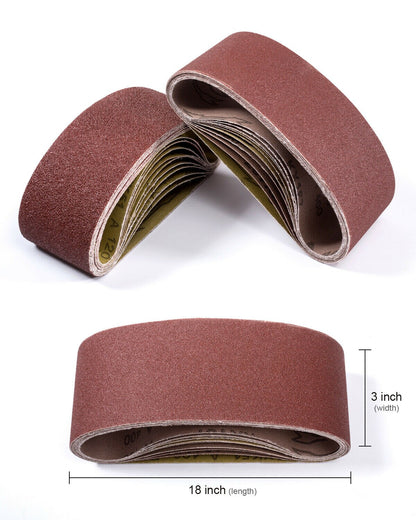 3x18 Inch Belt Sander Sanding Belts 20PCS Aluminum Oxide Belt Sandpaper Assorted