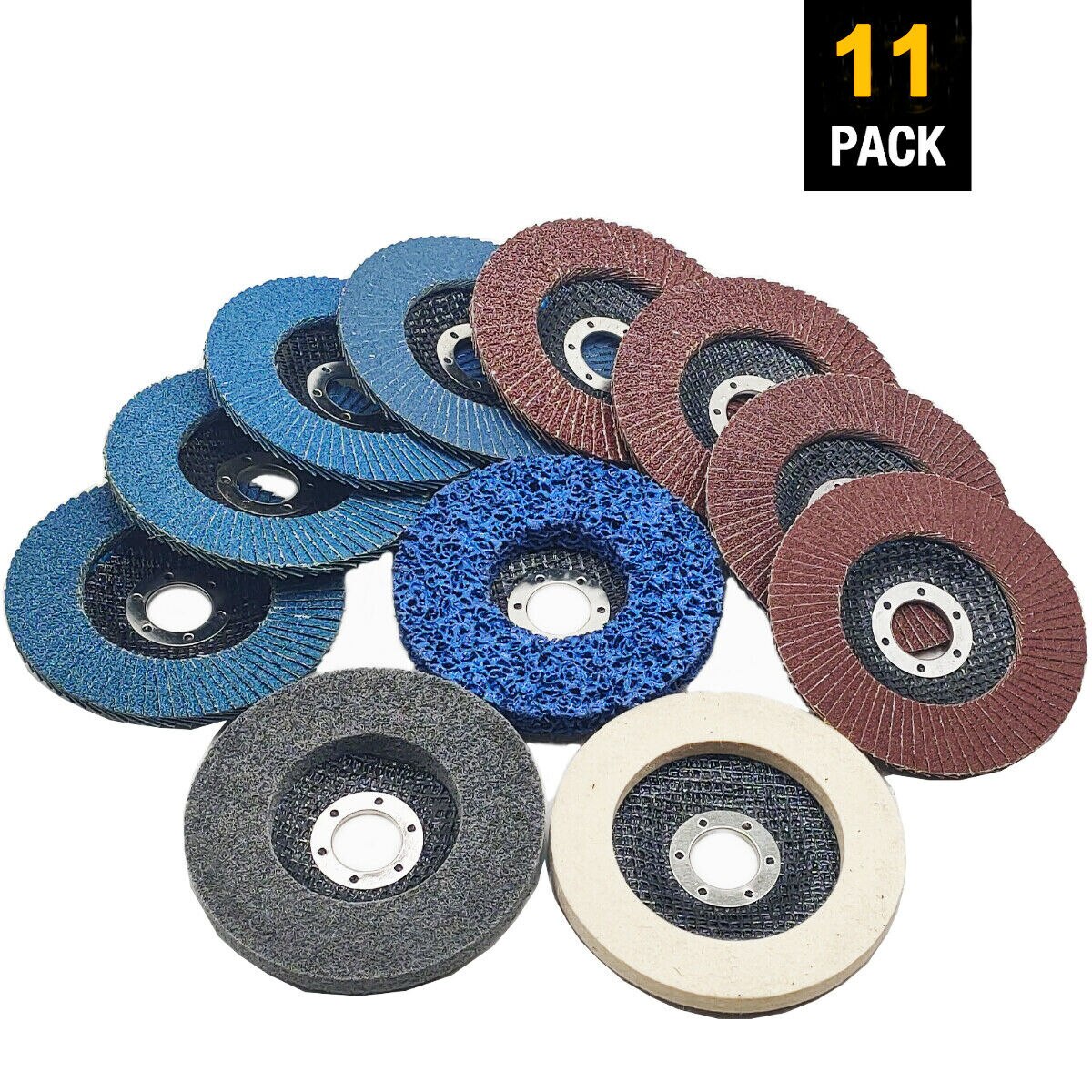 11Pack 4.5Inch Sanding Flap Discs Polishing Grinding Wheel Set for Angle Grinder