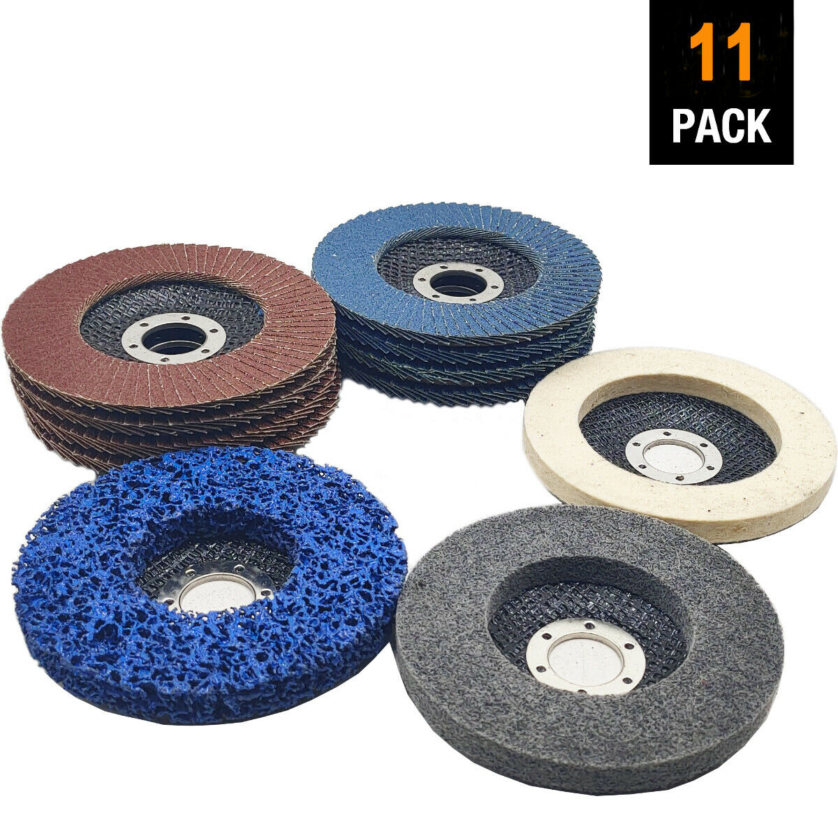 11Pack 4.5Inch Sanding Flap Discs Polishing Grinding Wheel Set for Angle Grinder