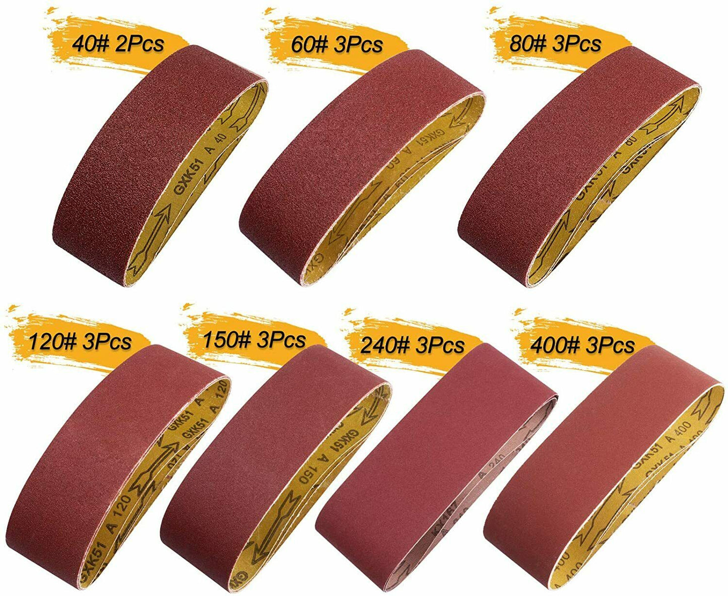 3x21 Inch Belt Sander Sanding Belts 20PCS Aluminum Oxide Belt Sandpaper Assorted