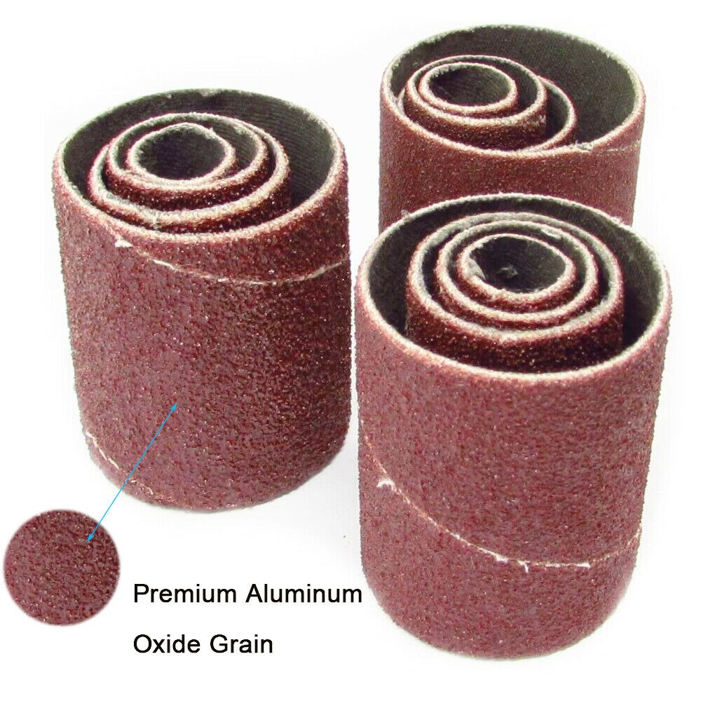 12Pack 2in Length Spindle Sanding Sleeves Aluminum Oxide 60 80 120 Assorted Grit