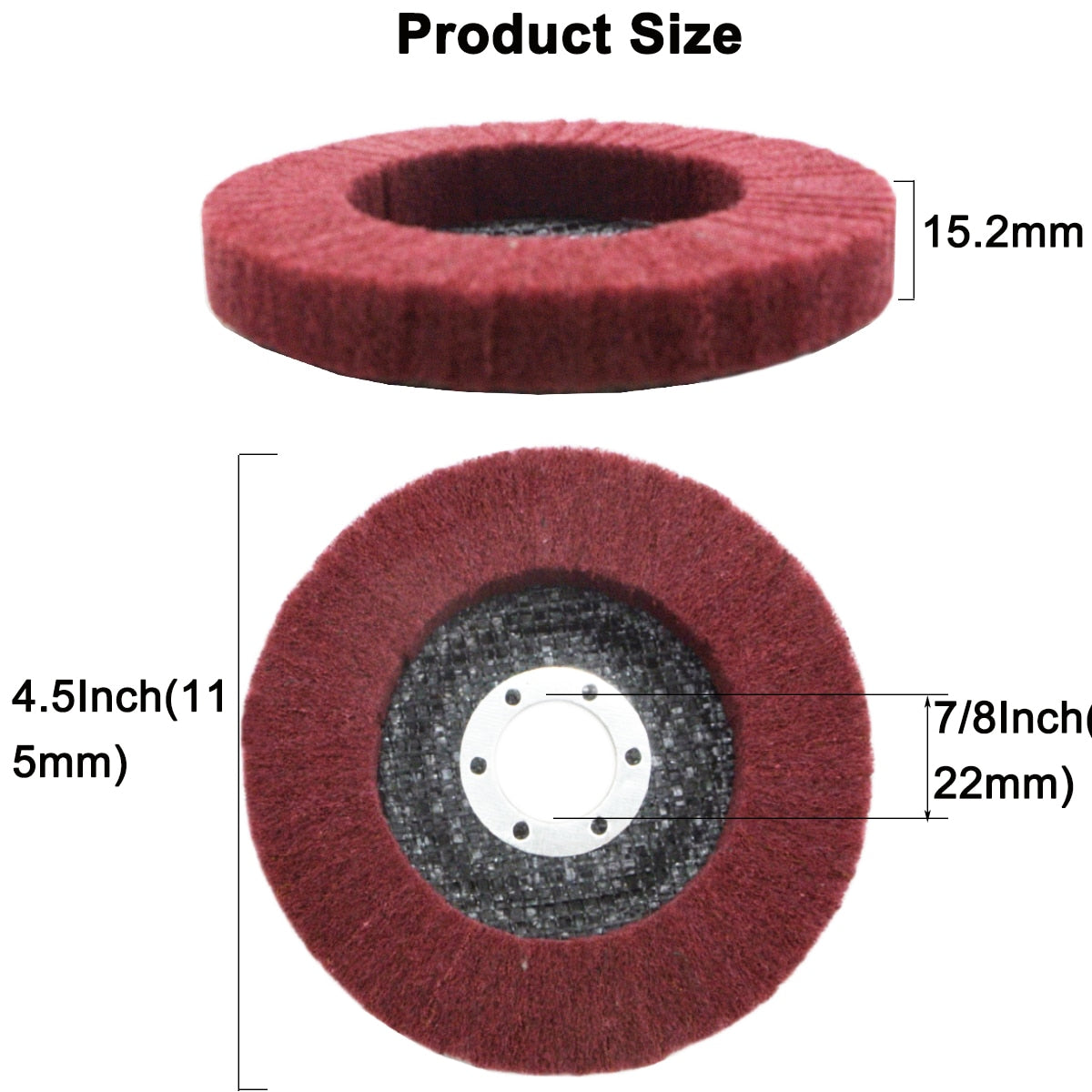 SATC 5Pcs 4.5" x 7/8" 320 Grit Polishing Grinding Wheel,Scouring pad Buffing Wheel Nylon Fiber Flap Disc for Angle Grinder