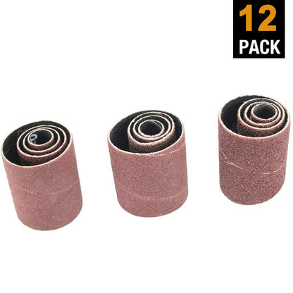 12Pack 2in Length Spindle Sanding Sleeves Aluminum Oxide 60 80 120 Assorted Grit