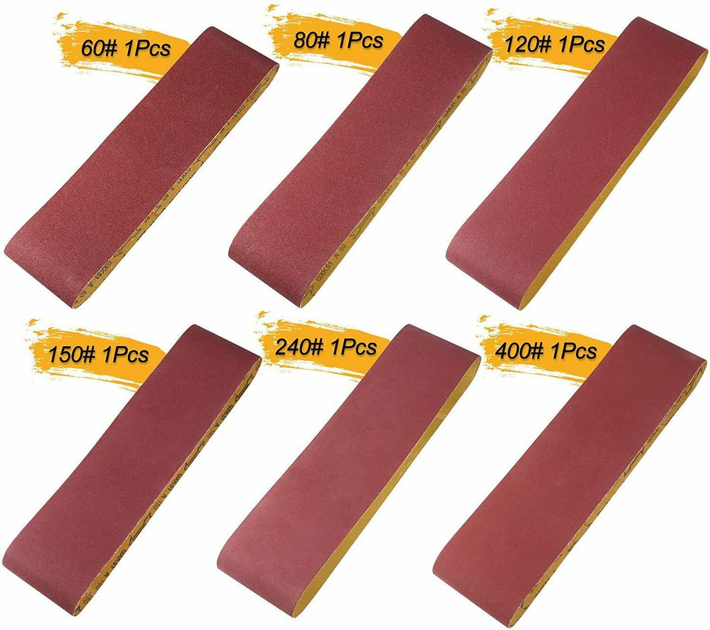 6x48 Inch Belt Sander Sanding Belts 6PCS Aluminum Oxide Belt Sandpaper Assorted