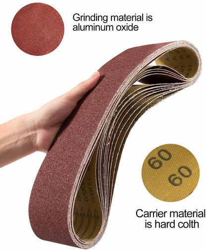 4x36 Inch Belt Sander Sanding Belts 12PCS Aluminum Oxide Belt Sandpaper Assorted