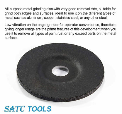 5 Pack Grinding Wheels 4-1/2" x1/4" x 7/8" Metal Grinding Disc for Angle Grinder