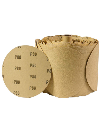 Sanding Disc Sandpaper 6" 100 Roll PSA Sticky Back 80 Grit Round With Adhesive Back Premium Aluminum Oxide Grain 80 Grit