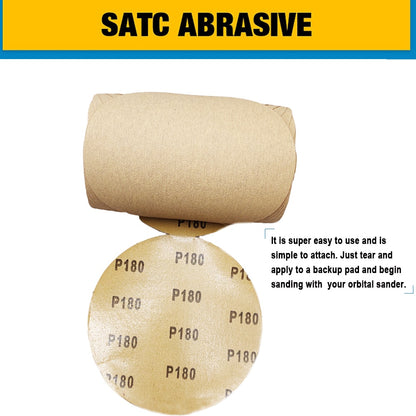 6Inch PSA Gold Sanding Discs Roll 180# Sticky Back Sandpaper Roll for Sander