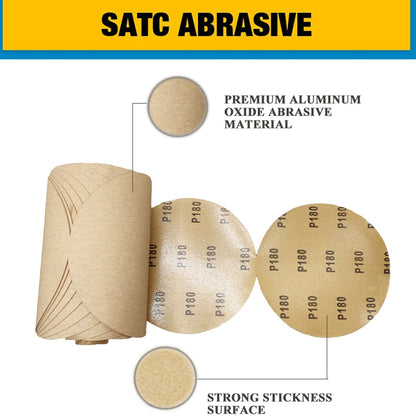 6Inch PSA Gold Sanding Discs Roll 180# Sticky Back Sandpaper Roll for Sander