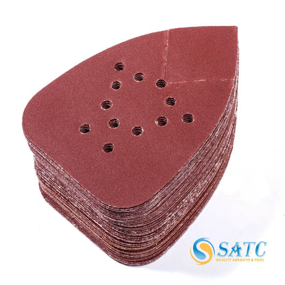 50PCS Mouse Sanding Pads 12 Holes Hook and Loop Detail Sander Sandpaper 150 Grit