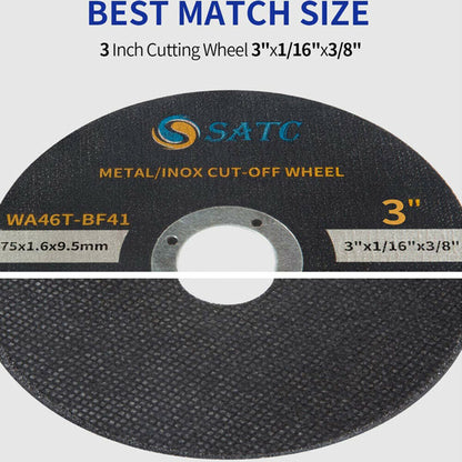 25 Pack Cut Off Wheels 3"x1/16"x3/8" Cutting Disc for Metal and Stainless Steel