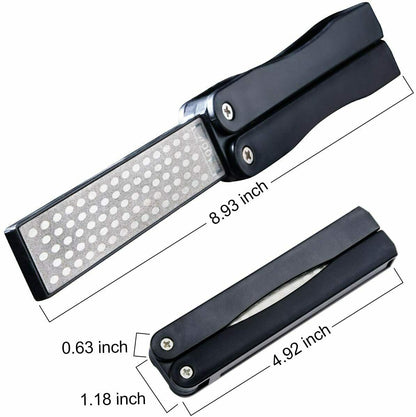 400/600 Grit Diamond Folding Knife Sharpener Double-Sided Pocket Sharpener Stone