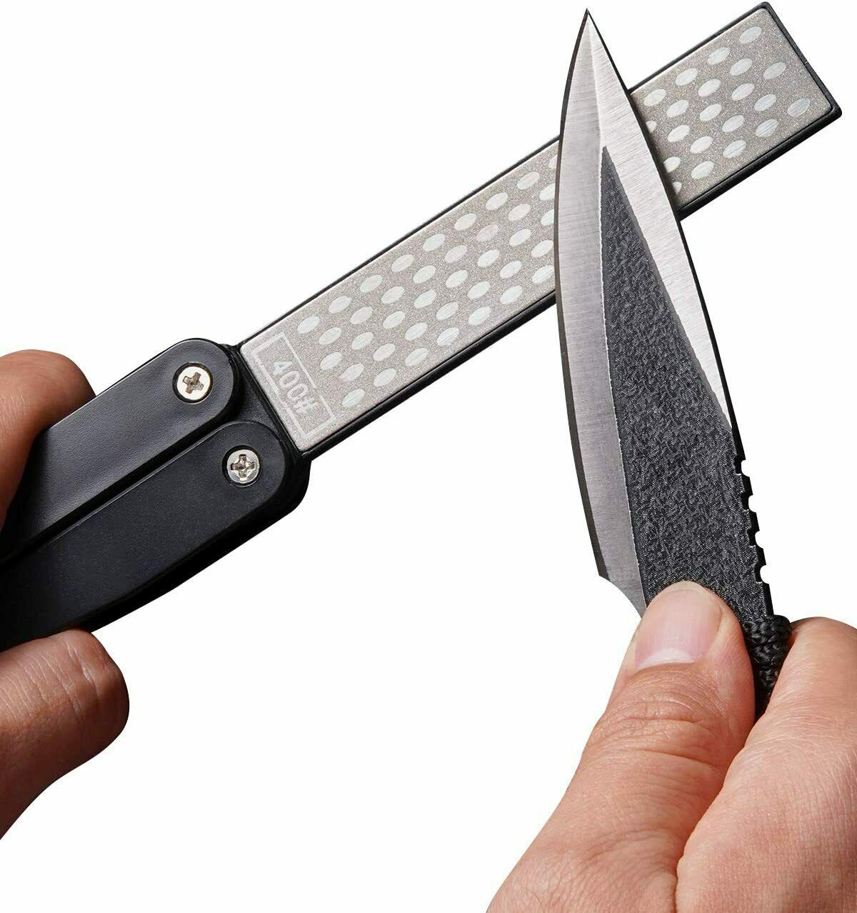 400/600 Grit Diamond Folding Knife Sharpener Double-Sided Pocket Sharpener Stone