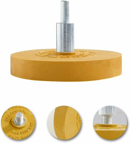 Decal Rubber Eraser Wheel Adhesive Pinstripe Sticker Remover Wheel w/ Adapter