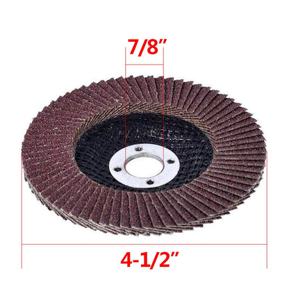 Flap Discs 40 PCS 4.5 Inch - 40 60 80 120 Grit Grinding Discs 4 1/2 Assorted Sanding Grinding Wheels,Aluminum Oxide Abrasives