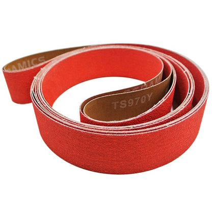 Ceramic Sanding Belts 2x72in 60 Grit Y-Weight Metal High Stock Removal 3 Pack