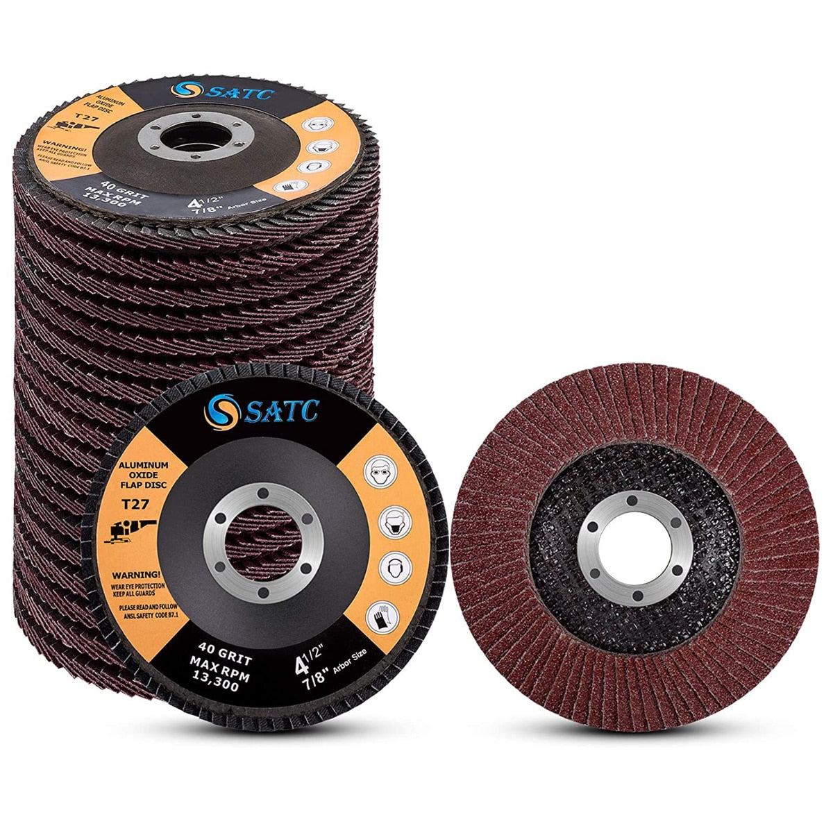 Flap Discs 40 PCS 4.5 Inch - 40 60 80 120 Grit Grinding Discs 4 1/2 Assorted Sanding Grinding Wheels,Aluminum Oxide Abrasives