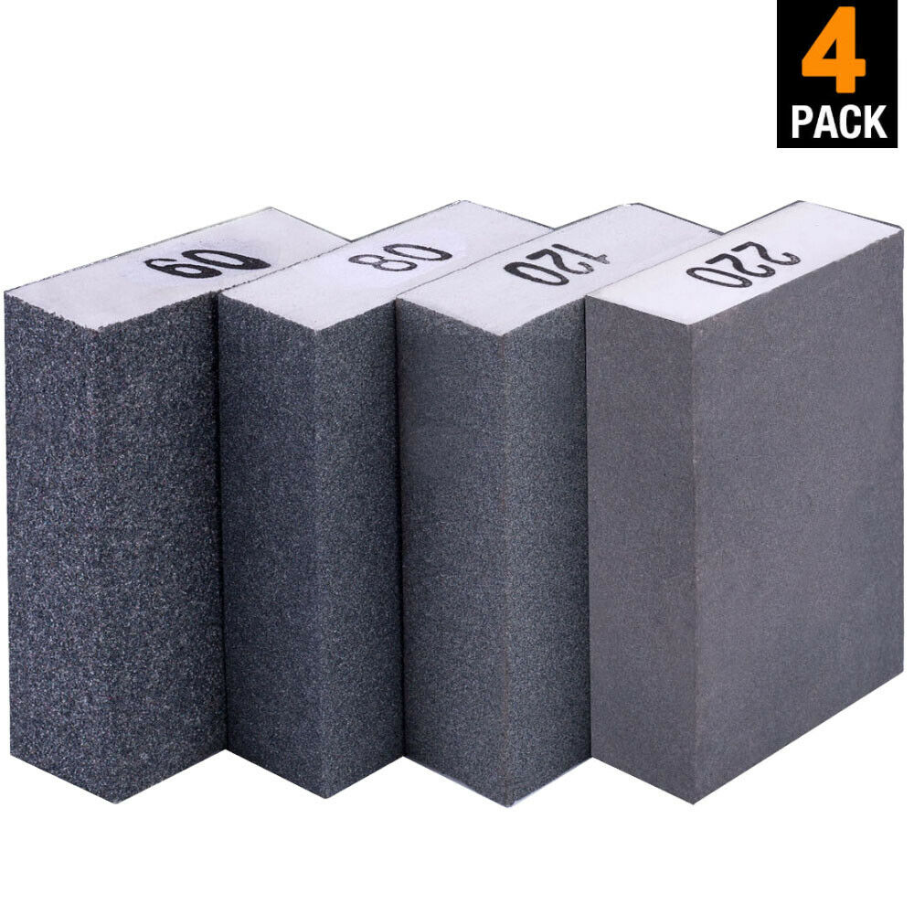 4PCS Drywall Sanding Sponge Block Coarse/Medium/Fine/Superfine Grit for Grinding