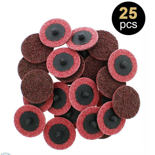 25Pcs 2 inch R-Type Roll Lock Sanding Discs Medium Grit Die Grinder Roloc Discs